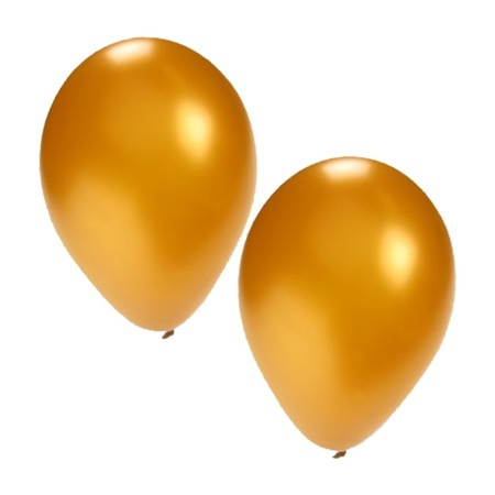 60x stuks party ballonnen zwart en goud 27 cm