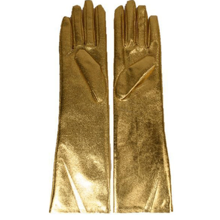 Gouden lange handschoenen dames