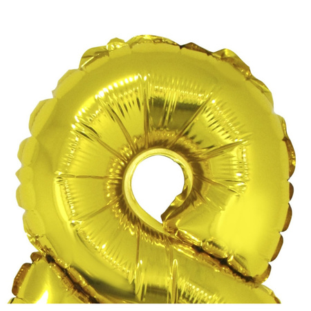 Inflatable gold foil balloon number 8 on stick