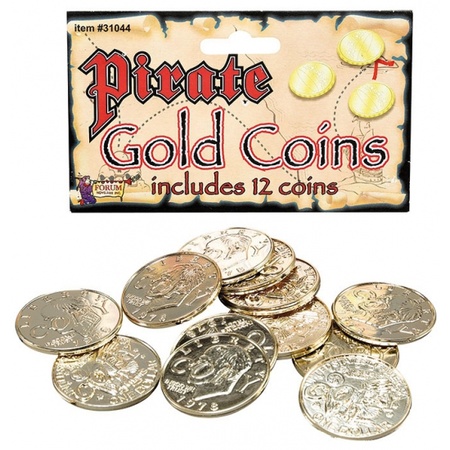 Golden pirate coins 12 pieces