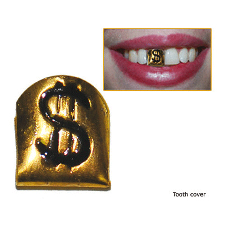 Gold tooth with dollar sign