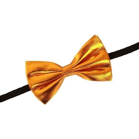 Gold fancy dress bow tie 14 cm for women/men