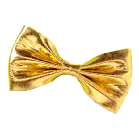 Gouden verkleed vlinderstrikje 14 cm voor dames/heren