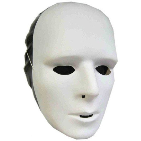 Grimeer maskers - wit - van kunststof