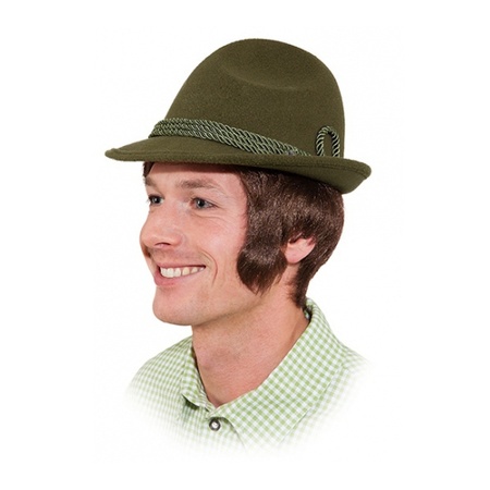 Green Tyrolean hat Hans dress up accessory for adults