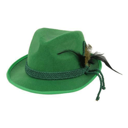 Green Tyrolean Octoberfest hat dress up accessory for adults