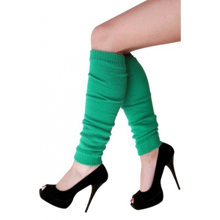 Gekleurde groene sokken/beenwarmers