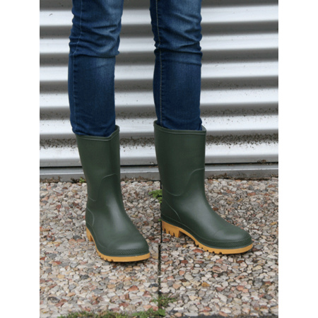 Green calf boots for women