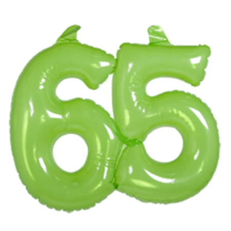 Groene cijfers 65 opblaasbaar
