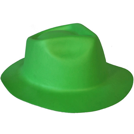 Green trilby hat dress up accessory for adults