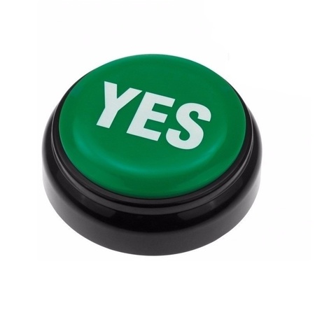 Green YES button buzzer 9 cm