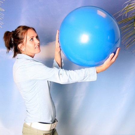 Blauwe mega ballon 65 cm