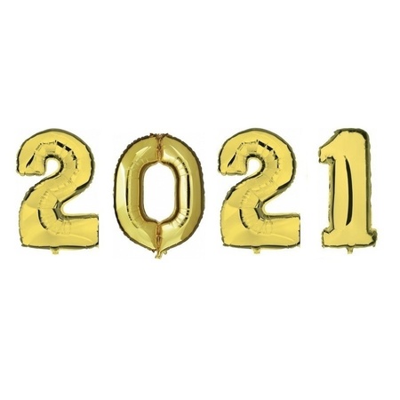 Grote gouden 2021 ballonnen voor Oud en Nieuw