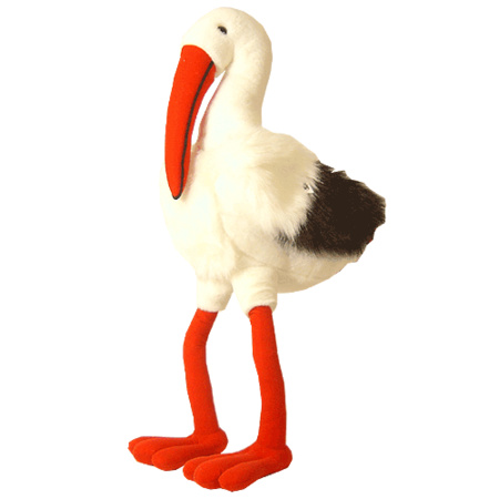 Large soft toy stork 75 cm