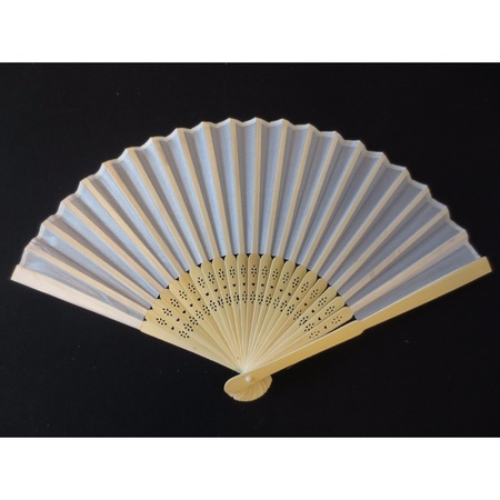 Spanish wooden fan white 38 x 21 cm