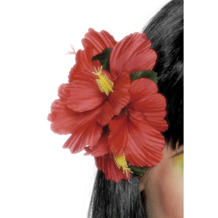 Red Hawaii hair flower