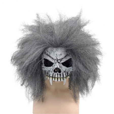 Half skull mask with grey hair