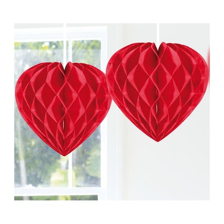 Hang decoration heart red 30 cm