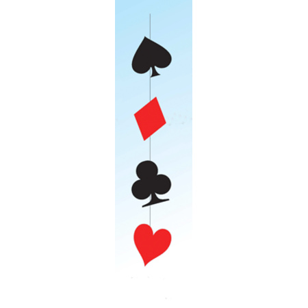 Casino playing cards hang decoration  110 x 17 cm