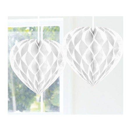 Feestversiering wit decoratie hart 30 cm