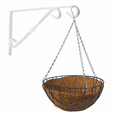 radiator kleding stof engel Voordeel deals algemeen 10, Hanging basket met klassieke muurhaak wit en kokos  inlegvel - metaal - complete hanging basket set, Feestartikelen-shop.nl