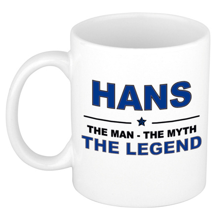 Hans The man, The myth the legend collega kado mokken/bekers 300 ml