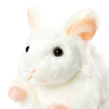 Plush cuddle mouse white 16 cm