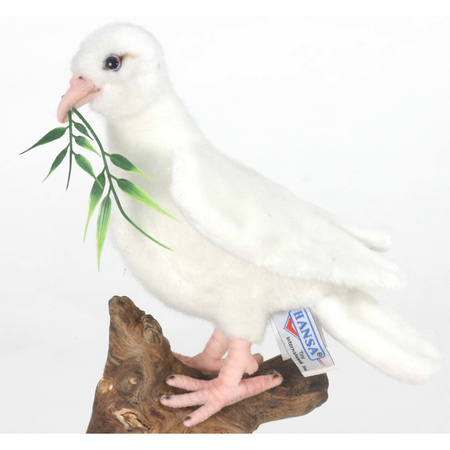 Plush white pigeon 20 cm