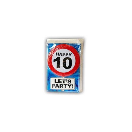Happy Birthday card with button 10 year
