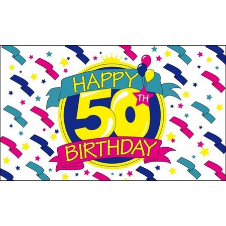 Happy 50th birthday flag