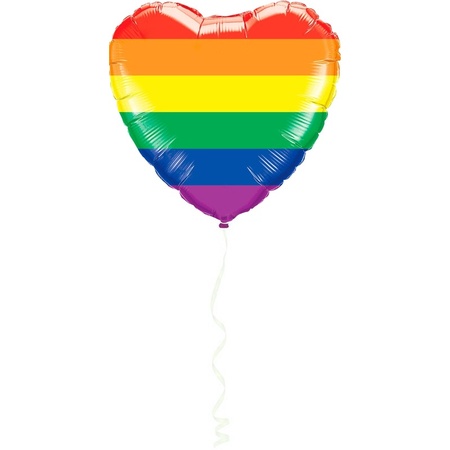 Heart foil balloon rainbow colours 45 cm
