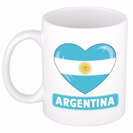 Argentijnse vlag hartje theebeker 300 ml