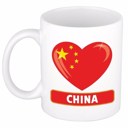 Chinese vlag hartje theebeker 300 ml