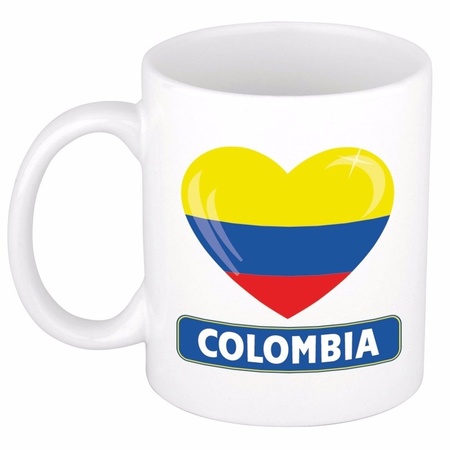 Colombiaanse vlag hartje theebeker 300 ml