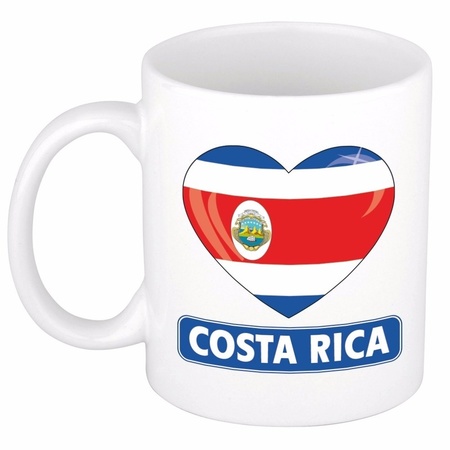 Costa Ricaanse vlag hartje theebeker 300 ml