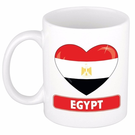 Egyptische vlag hartje theebeker 300 ml