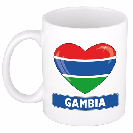 Gambiaanse vlag hartje theebeker 300 ml