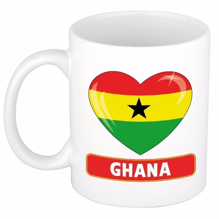 Ghanese vlag hartje theebeker 300 ml