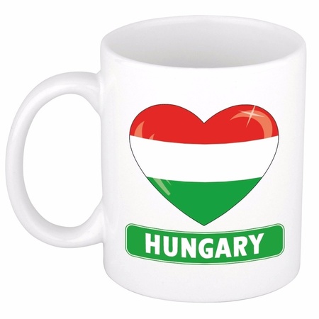 Hongaarse vlag hartje theebeker 300 ml