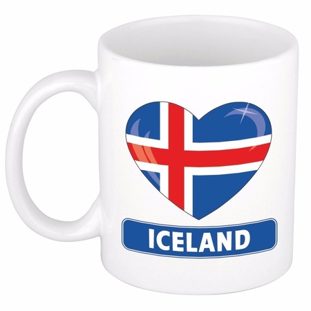 IJslandse vlag hartje theebeker 300 ml