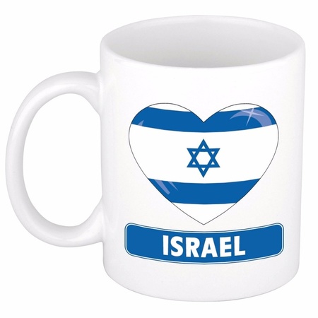 Israelische vlag hartje theebeker 300 ml