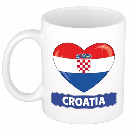 Kroatische vlag hartje theebeker 300 ml