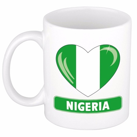 Nigeriaanse vlag hartje theebeker 300 ml
