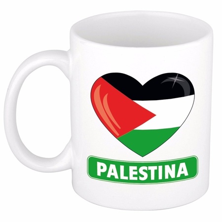 Palestijnse vlag hartje theebeker 300 ml