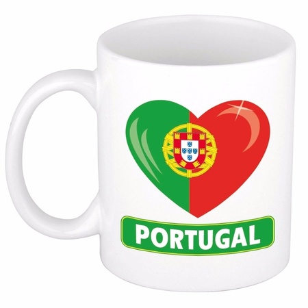 Portugese vlag hartje theebeker 300 ml