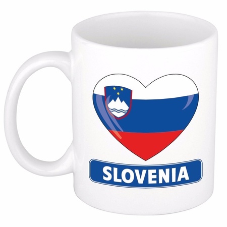 Sloveense vlag hartje theebeker 300 ml