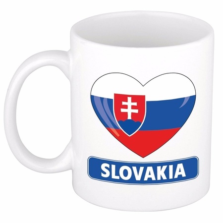 Slowaakse vlag hartje theebeker 300 ml