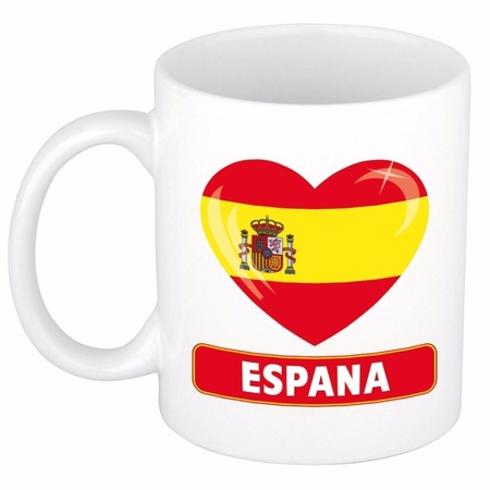 Spaanse vlag hartje theebeker 300 ml