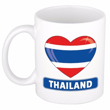 Thaise vlag hartje theebeker 300 ml