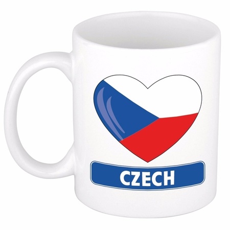 Tsjechische vlag hartje theebeker 300 ml